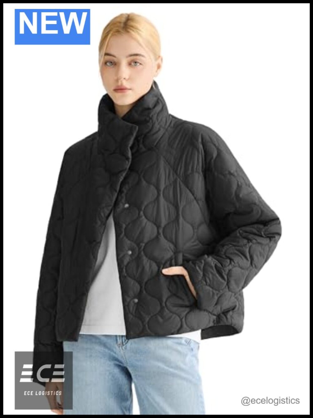 Oversized Quilted Cropped Lightweight Puffer Jacket